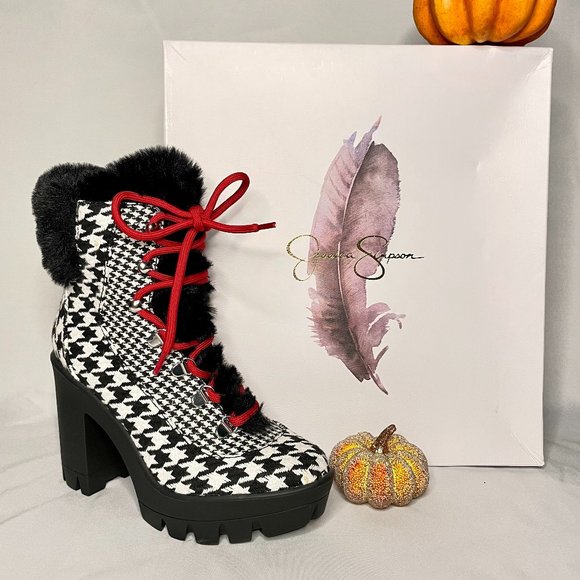 Jessica Simpson Shoes - Jessica Simpson | Mikah | Black & White Houndstooth (NEW)